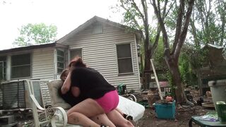 Rides my Long Cock outdoor till i Cum in her