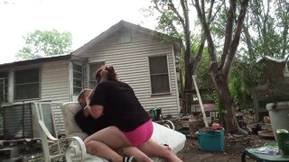 Rides my Long Cock outdoor till i Cum in her