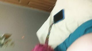 Short Pink Haired BBW Blows Penis of Amputee then Squirts all over