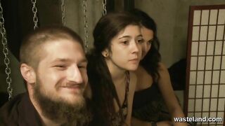Punk Bohemian Audience Watches Fishnet Clad slave used