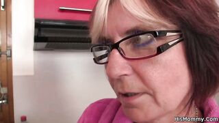 Dyke blonde 18 yo and milf toying on kitchen