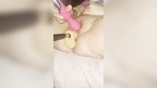 Filmed Goddess Step-MILF Popping Cherry with Sex Machine