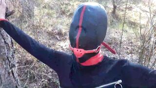 The Throater 2021: Submissive Masked Hoe Tied Outdoors Deeply into Heels and
