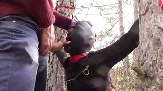 The Throater 2021: Submissive Masked Hoe Tied Outdoors Deeply into Heels and