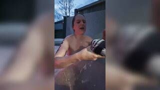 Gets Naked and Asks who's next she Wants cock