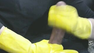 Smoking Ex-Wife inside Yellow Latex Gloves Drives me Kinky three