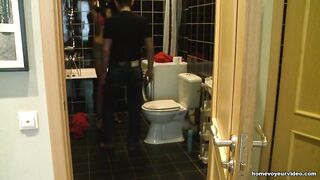 Amateur chick blows and fucks rod into bathroom ( Ydevi.com