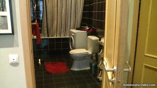 Amateur chick blows and fucks rod into bathroom ( Ydevi.com