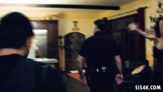 Officers entering inside a family quarrel