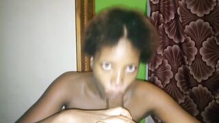 African Teenie Blows Nasty and Deeply Irresistible Cumload out big black dick so Beautiful