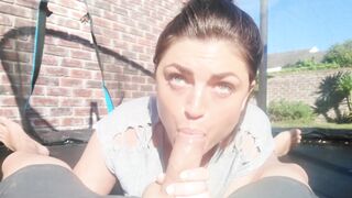 4K pov head & Cumming on her Hair Outdoor