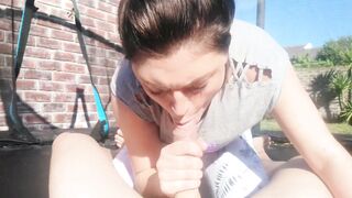 4K pov head & Cumming on her Hair Outdoor