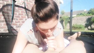 4K pov head & Cumming on her Hair Outdoor