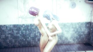 pov Lesbo Korean Girls Strapless Sex Toy Banged Form behind at WC