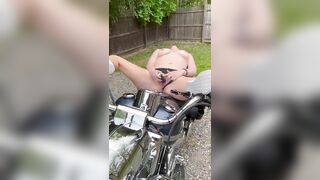 cougar enjoying herself on Hubby’s Harley
