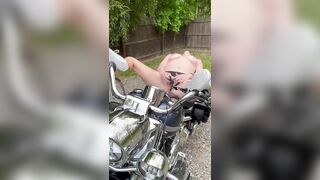 cougar enjoying herself on Hubby’s Harley