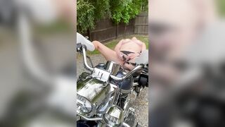 cougar enjoying herself on Hubby’s Harley