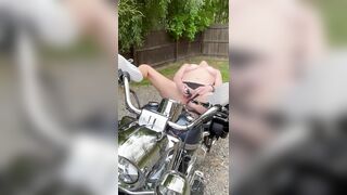 cougar enjoying herself on Hubby’s Harley
