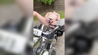 cougar enjoying herself on Hubby’s Harley