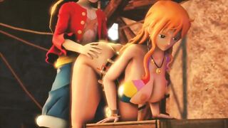 Red Haired Anime Wrecked from behind