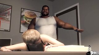 Waitress gets butt pounded by her bbcs boss