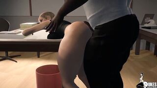 Waitress gets butt pounded by her bbcs boss