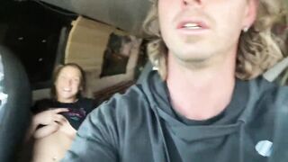 Sex inside the van at a outdoors park
