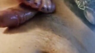 Tattooed Gf with Beauty Foot like to Gives Turf Job till he Cum