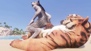 Wild Life / Furry Wolf women with Furry Tiger