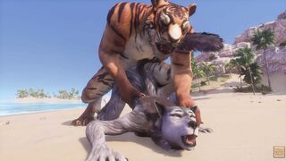 Wild Life / Furry Wolf women with Furry Tiger