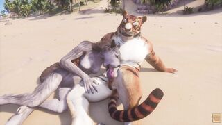 Wild Life / Furry Wolf women with Furry Tiger