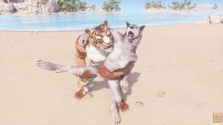 Wild Life / Furry Wolf women with Furry Tiger