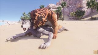 Wild Life / Furry Wolf women with Furry Tiger