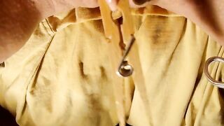 Very up Close W/ a Film on Clitoris, Soak and Gushing Pose