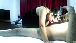 Head inside babe Tights and Cum inside Mouth