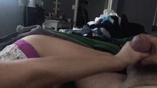 Son Records me Stroking his little Rough Dick till he Squirts Cum