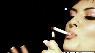 Paige Ashley Smoking Nice Cigarette Relaxes her inside Lesbo Sex
