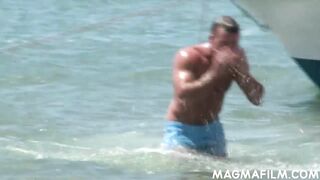 Filthy nymph Madison gets nailed on the beach