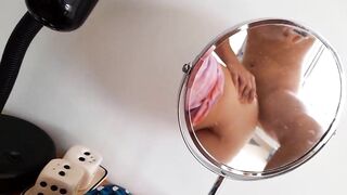 He didn't notice but I filmed it into the mirror