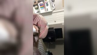 Big Titted Bimbo Blows Penis inside Fishnets 2/3