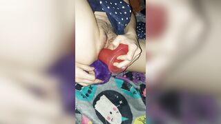 Tight Snatch 18 Yo trying Put new 8inch Jelly Vibrator
