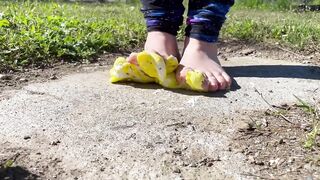 BBW cougar Steps all over Marshmallow Peeps Making a Sticky Mess