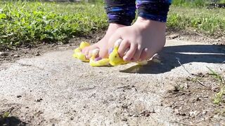 BBW cougar Steps all over Marshmallow Peeps Making a Sticky Mess