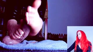 Toejob under the Table