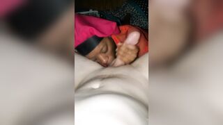 Turned On African Hoe give a Soak Blow Job