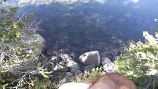 Cum on My Glasses Public By the Lake: BrandiBraids