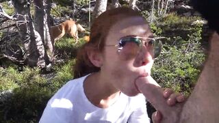 Cum on My Glasses Public By the Lake: BrandiBraids