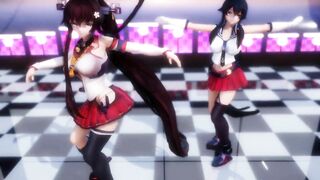 【hentai MMD】Hentai Incredible Sexy Girls Strip Waist Swing Micro Bikini Dance 3/ Kancolle