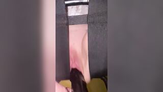 SAHSlut Squirting on Long Ebony Toy