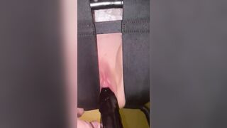SAHSlut Squirting on Long Ebony Toy